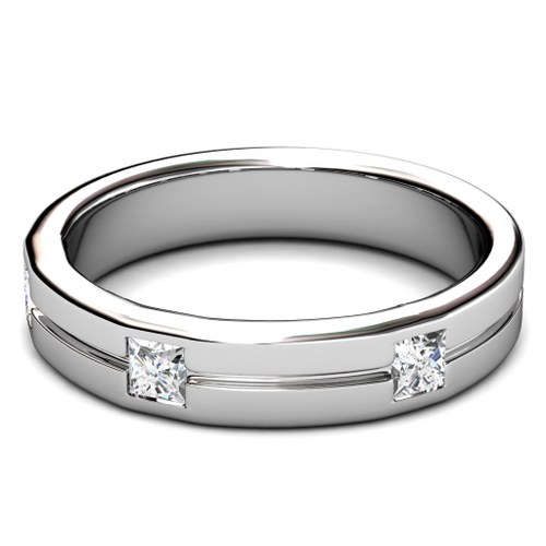 ... Rings  Mens Rings  0.75CT Princess Cut Diamonds Men's Wedding Band