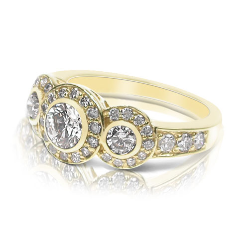 1.80CT Round Cut Diamonds Three Stone Ring In , G-H In Color and VS1 ...